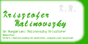 krisztofer malinovszky business card